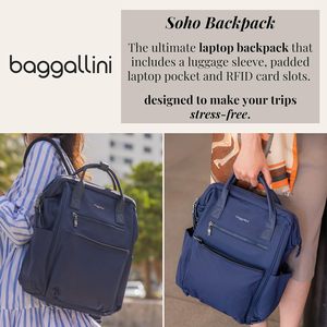 Oxford <strong>Backpack</strong>-Travel Laptop <strong>Backpack</strong> for Unisex-Lightweight Waterproof Letter Pattern Luggage Bag French <strong>Navy</strong> - Product Image 2