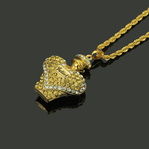 สร้อยคอจี้ขวดน้ำหอมดีไซน์โดดเด่นขายดีปี 2026 สร้อยคอฮิปฮอปแบบปรับแต่งได้สำหรับทุกเพศ เครื่องประดับแฟชั่นขายส่ง - Product Image 3