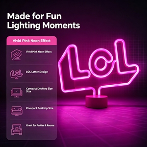 Lampe de table personnalisée en néon en forme de <span class=keywords><strong>LOL</strong></span>, N-CONCEPT, vente en gros, lumière de nuit LED alimentée par batterie pour la chambre à coucher/salle de jeux - Product Image 4