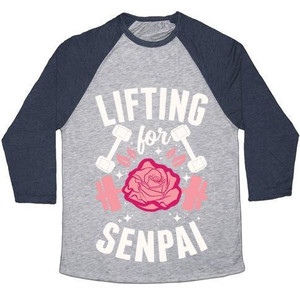 Lifting for Senpai Unisex Tri-Blend <b>Baseball</b> <b>Tee</b> - Product Image 5