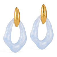 Boucles d'oreilles clous en acier inoxydable pour femme, style tendance et élégant, accessoires de mode pour les vacances d'été européennes