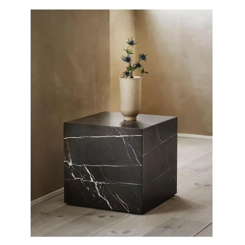 High Quality Natural Nero Maquina Marble Sofa Table Black Marble Plinth Coffee Table