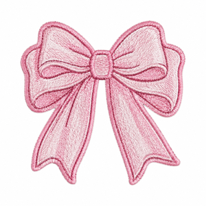 Certified Factory Embroidery Patches Multicoloured Colors Iron On Bow <b>Pink</b> Letter Pattern Custom Embroidered Patch - Product Image 1