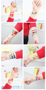 Tatuajes Temporales DAMAI con Diseño de Bandera para Fiestas Deportivas, Calcomanías Desechables de Transferencia por Agua para Decoración de Eventos Deportivos - Product Image 4