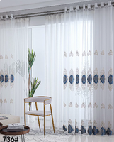 Rideaux en voile brodés en polyester écologique de luxe haut de gamme pour fenêtres françaises, design Art Déco, tailles personnalisées, salon