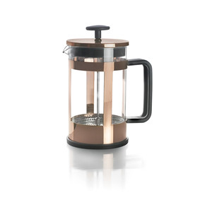 Caffettiera French Press in rame da 12 tazze con caraffa in vetro, manico e coperchio neri - Product Image 1