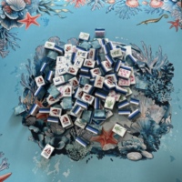 Ensemble de Mahjong de Luxe en Acrylique Ocean Mermaid : Design Moderne Multi-Niveaux Personnalisé, Divertissement, Cadeau Premium pour Soirée Jeu