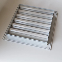 Grilles à lamelles carrées modernes en alliage d'aluminium, stores anti-pluie pour systèmes CVC, ventilation extérieure pour sous-sols et ateliers, durables 45