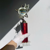 Trophées de sport en acrylique vierges avec base en marbre, plaqués or, logo personnalisé, durables pour la reconnaissance, trophées, médailles, plaques