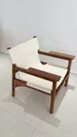Fauteuil de loisirs éco-responsable de style moderne du milieu du siècle, structure en chêne/frêne massif, rembourrage en mousse, pieds en métal - Fauteuil d'appoint pour salon