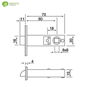 Chiusura a chiavistello in ottone per Privacy o funzione di passaggio 60MM - Product Image 4