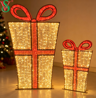 Boîte cadeau géante 3D, décoration de Noël, utilisation en extérieur, IP65, motif lumineux LED personnalisé pour aménagement paysager