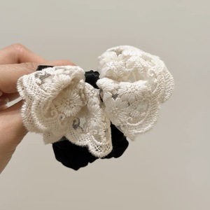Lazo para el pelo/banda para el pelo de encaje suave y elegante, estilo coreano, banda elástica de tela blanca a la moda. - Product Image 4