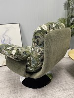 Fauteuil pivotant Bego Accent Monet Forest en tissu jacquard tissé, base en velours ondulé, structure en bois courbé, rotation à 360° °   Canapé de détente rotatif