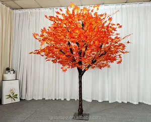 Decoración al aire libre de alta simulación diseño realista Artificial otoño rojo fuego árbol de arce