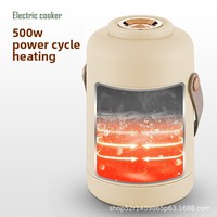 Mini-cuiseur de riz intelligent à commande tactile, cuve électrique compacte pour ragoûts et soupes, 1L, portable, pour le bureau, pour soupes et congee