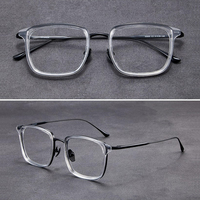 Marcos ópticos retro de alta calidad, gafas antiluz azul, marcos de anteojos de Metal de diseñador cuadrado Simple de negocios para hombres, venta al por mayor