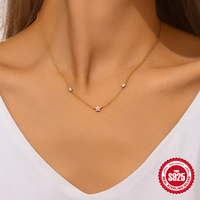 Carline Zircon 925 joyería de moda de plata collares de mujer collares de trébol de cinco hojas collar de cadena de plata