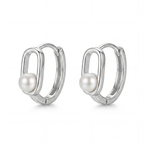 Freshwater <b>Pearl</b> Stud <b>Earrings</b>, <b>Silver</b>-Plated Copper Stud <b>Earrings</b>, Wholesale of Fashionable and Luxurious Jewelry for Women - Product Image 1