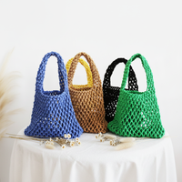 Sac fourre-tout de plage en macramé et crochet fait main, de luxe, ajouré, en filet, en corde de coton tressée, pour femme, idéal pour l'été