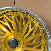 Jantes concaves RCSR 20 22 23 24 26 28 30, jantes avec centre brossé or chromé, jantes à lèvre chromée, 5x120 5x130 5x127 5x112