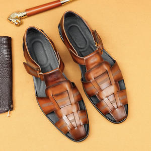 Summer genuine <b>leather</b> <b>sandals</b> <b>for</b> <b>men</b>, hand-woven <b>leather</b> shoes - Product Image 6