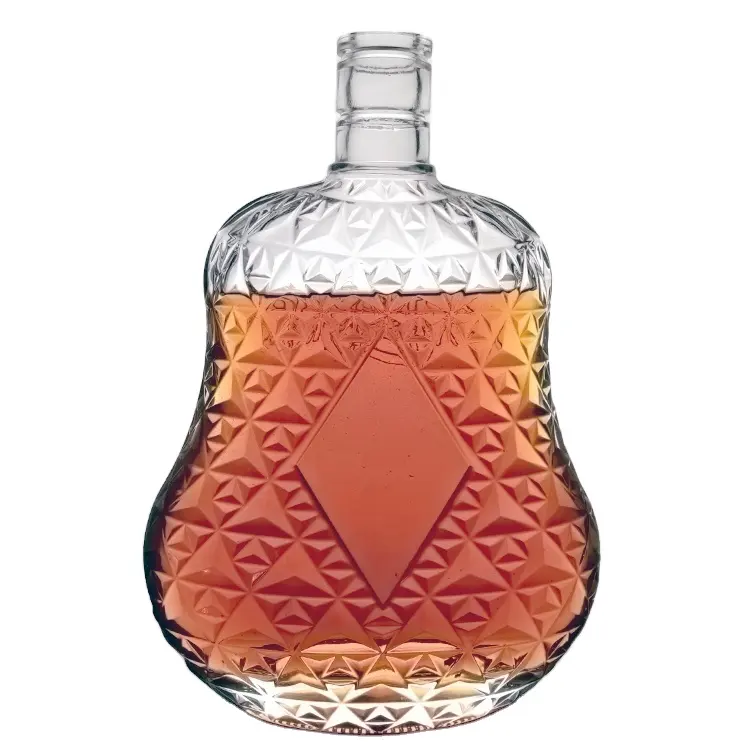 Luxury High End Quality 1.5 liter Xo Brandy Bottle Flat Shape Decorative 1500ml 1.5l Spirit Big Size Giant Liquor Bottles