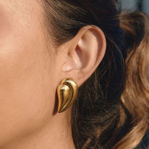 Stainless Steel Teardrop Earrings Heart Shape Ear Cartilage Studs For Gift Jewelry - Product Image 2