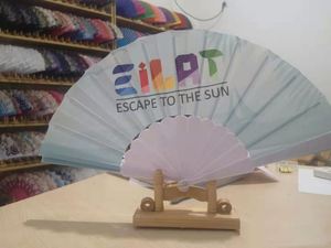 Leopard Print Heart-shaped Fashion Chinese Style Portable Handmade Plastic Fan - Product Image 2