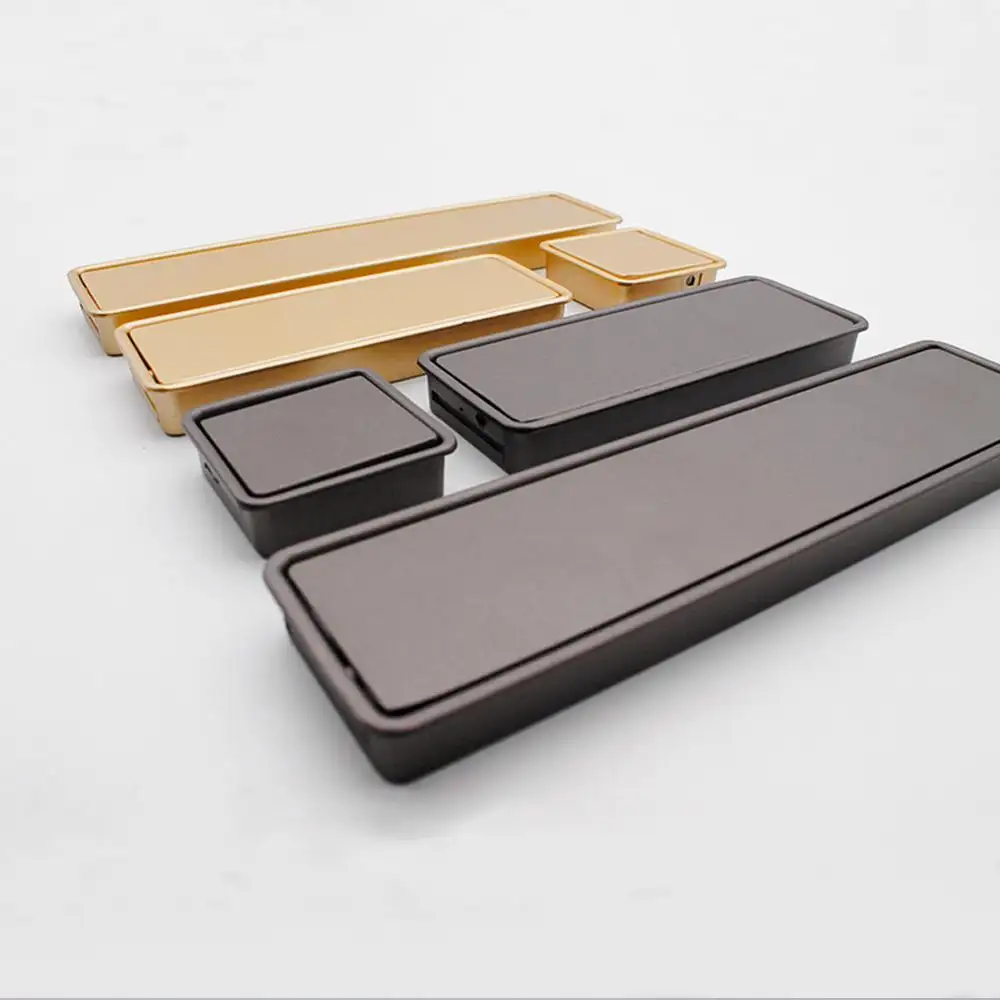 Modern Design Recessed Long Sliding Flush Door Handle Concealed Funiture Metal Cabinet Inset Drawer Pull Handle Black