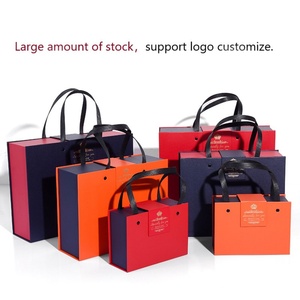 Luxury Portable Paperboard Souvenir Gift <b>Box</b> with Customizable logo and Firm Ribbon Handles - Product Image 2