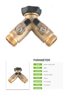 HOSUN Y <strong>Pipe</strong> Fitting 2 Way Metal <strong>Hose</strong> <strong>Splitters</strong> with Valve 3/4'' Diameter for Garden Irrigation - Product Image 6