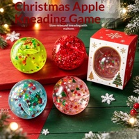 Ensemble de jouets anti-stress en caoutchouc transparent scintillant en forme de pomme de Noël, cadeau