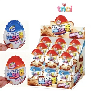 Bonbons aux œufs Qumiao amusants pour enfants, saveur crème et œuf avec sauce au chocolat et biscuit wafer sucré, boîte surprise, cadeau, enroulable - Product Image 1