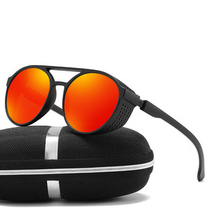 Gafas de Sol Polarizadas Clásicas de Doble Puente Negras Estilo Steampunk de Alta Calidad para Hombre, Nueva Tendencia, Azul Claro Transparente - Product Image 5