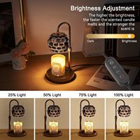 YAVE Lampe de Chevet en Verre Sans Flamme, Diffuseur d'Arômes et Chauffe-Cire Personnalisé, avec Minuteur et Hauteur Réglable, Style Bougie à Cire Fondante Dimmable