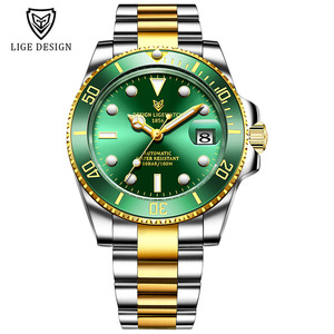 <span class=keywords><strong>LIGE</strong></span> 6801 relojes mecánicos automáticos regalo de moda hombres de acero inoxidable impermeable deporte de negocios para Hombre <span class=keywords><strong>Reloj</strong></span> de pulsera - Product Image 5