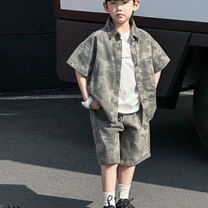 2025 été à la mode décontracté enfants vêtements en gros garçons à manches courtes T-<span class=keywords><strong>Shirt</strong></span> et Shorts chaud <span class=keywords><strong>Camouflage</strong></span> impression enfants garçon 2 pièces ensembles - Product Image 1