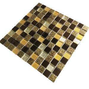 유럽 새로운 핫 세일 모자이크 타일 럭셔리 골드 모자이크 벽 Backsplash 타일 홈 장식 황금 모자이크 유리 및 세라믹 타일 - Product Image 4