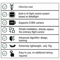 Contrôleur de vol avec suivi IA, caméra FHD 1080P, module de vol Betaflight tout-en-un pour drone FPV, accessoires DIY