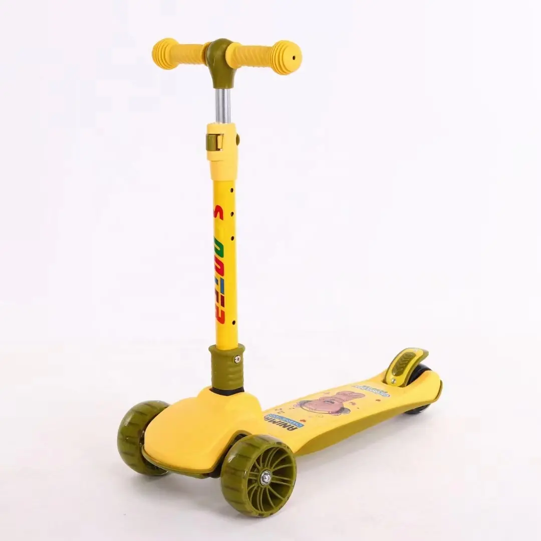 Hochwertiges Babys pielzeug Faltbarer dreirädriger Kinder roller Kinder-Mini roller mit blinkendem 2-in1-Kinderroller