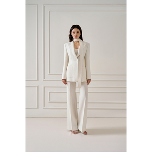 Vente chaude Femmes Blazers Élégant EMI SABLE JACQUARD BLAZER Coupe Droite À Manches Longues Femmes Costumes Blazers Sable Jacquard Vietnam - Product Image 1