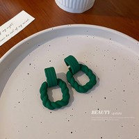 Boucles d'oreilles vertes aiguille en argent exagéré luxe haut sens boucles d'oreilles mode tout tempérament goujons personnalité earri