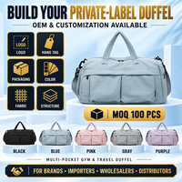 Sac de sport de voyage OEM personnalisé avec compartiment à chaussures, séparation humide/sec et pochette pour trolley, idéal pour les week-ends et le fitness