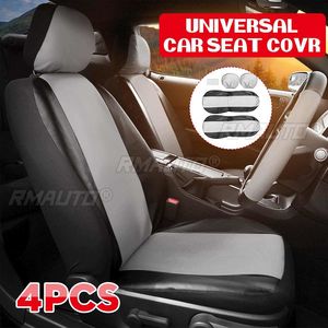 4 housses de siège de voiture en cuir PU, 2 housses de siège avant, protection imperméable, housses de siège universelles pour la plupart des voitures, camions, remorques - Product Image 1