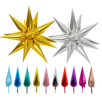 Ballon en aluminium en forme d'étoile éclatante goutte d'eau, ballon radiant pour décoration de fête d'anniversaire