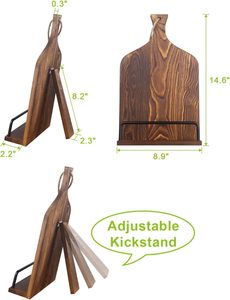 Supporto per <span class=keywords><strong>Ricettario</strong></span> da Cucina in Legno Regolabile Porta Libri di Cucina Supporto Rustico per iPad Regalo per il Giorno del Ringraziamento e Natale - Product Image 6