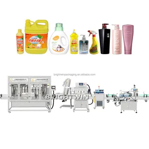 China supplier liquid soap filling capping labeling machine with video
