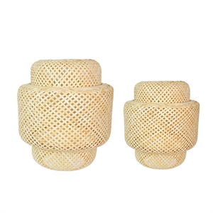 Coprilampada Intrecciato a Mano <span class=keywords><strong>in</strong></span> Bambù, <span class=keywords><strong>Paralume</strong></span> Moderno per Lampada a Sospensione - Product Image 4