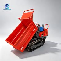 Mini-dumper sur chenilles de 0,8 tonne avec benne basculante hydraulique pour le transport en montagne, dans les vergers et sur les fermes